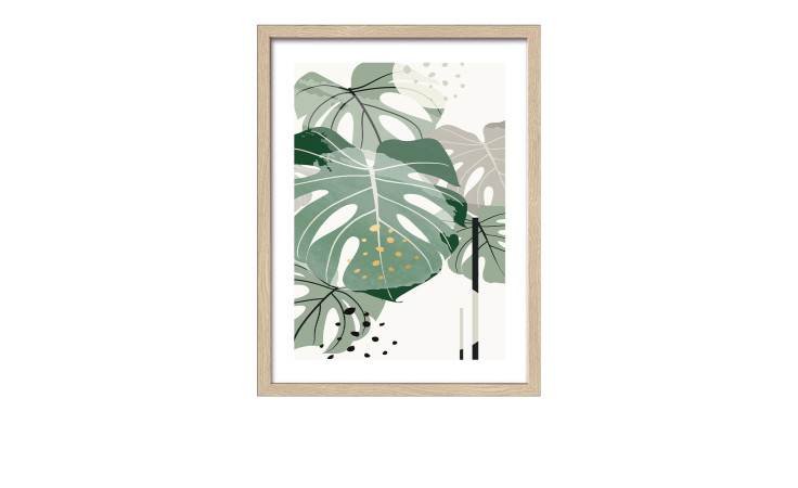 Rahmenbild Big Green Leaves 33 x 43 cm
