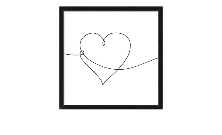 Rahmenbild Line Art Heart 33 x 33 cm