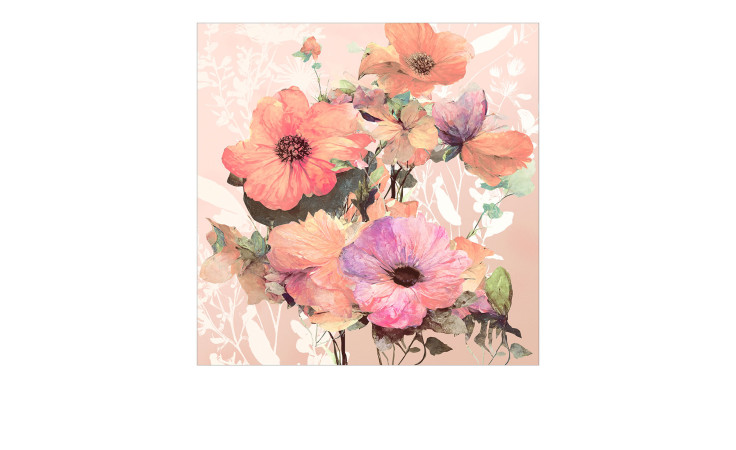 Alubild Watercolor Flowers 50 x 50 cm