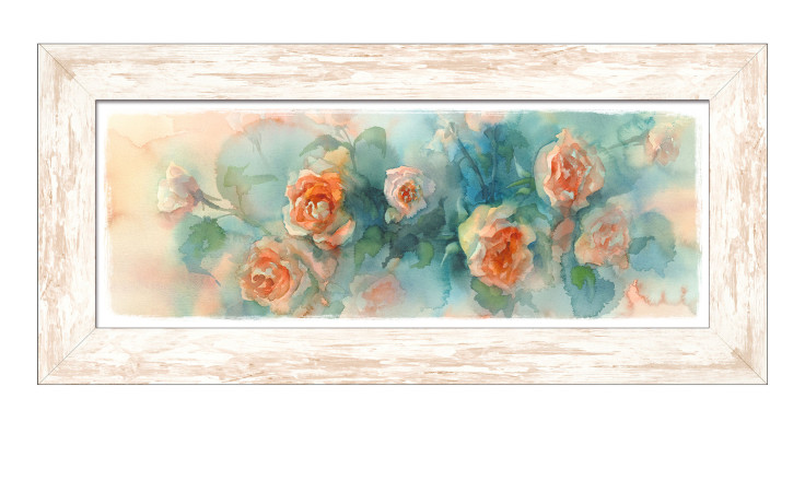 Rahmenbild Watercolor Flowers 30 x 80 cm