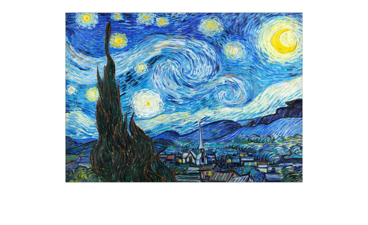 Alubild Van Gogh The Stary Night 70 x 100 cm