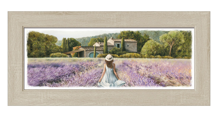 Rahmenbild Durch das Lavendelfeld 30 x 80 cm