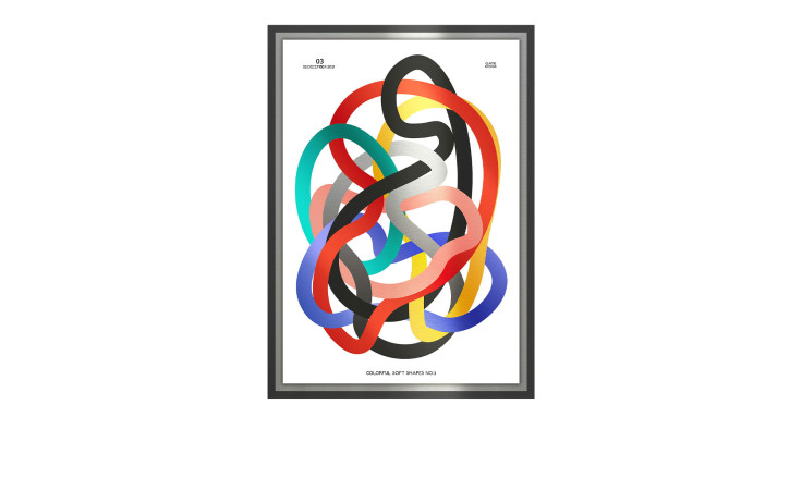 Alubild Colorful Soft Shapes 70 x 100 cm