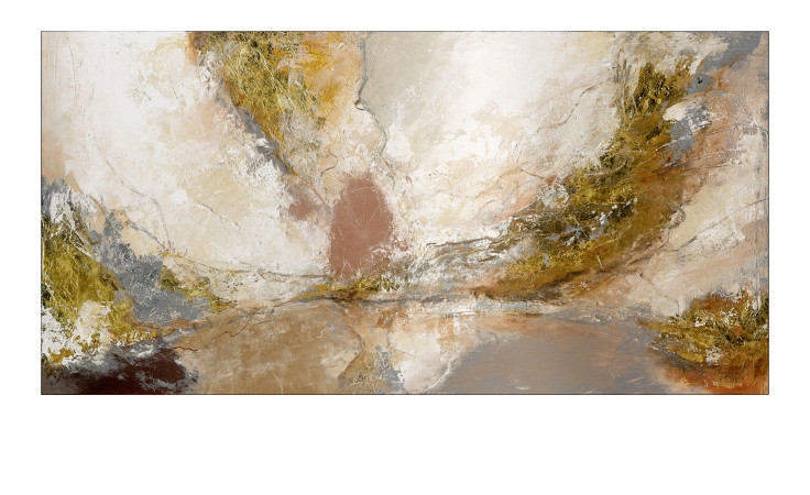 Alubild Brown-Silver-Gold 50 x 100 cm