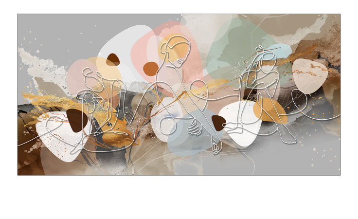 Alubild Line Art Woman 50 x 100 cm