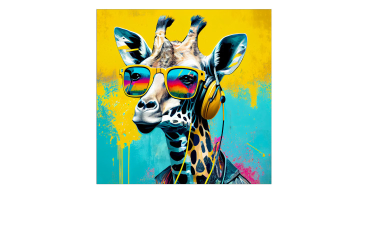 Leinwandbild Animals with Headphones 30 x 30 cm