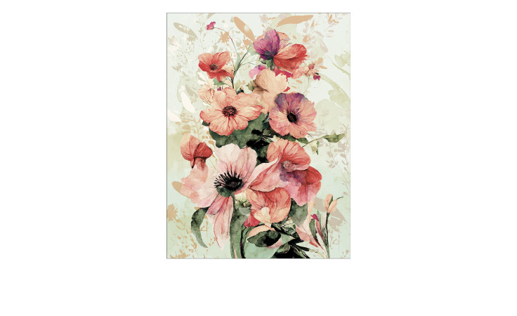 Leinwandbild Watercolor Flowers 60 x 80 cm