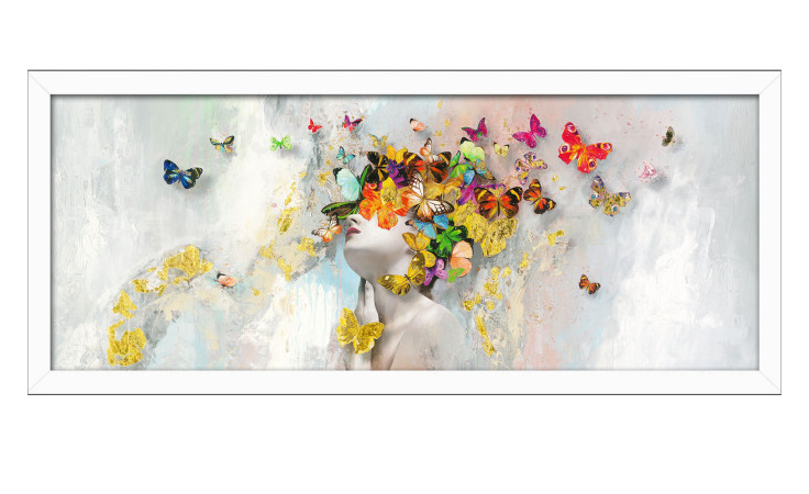 Rahmenbild Butterflies in the Face 60 x 130 cm