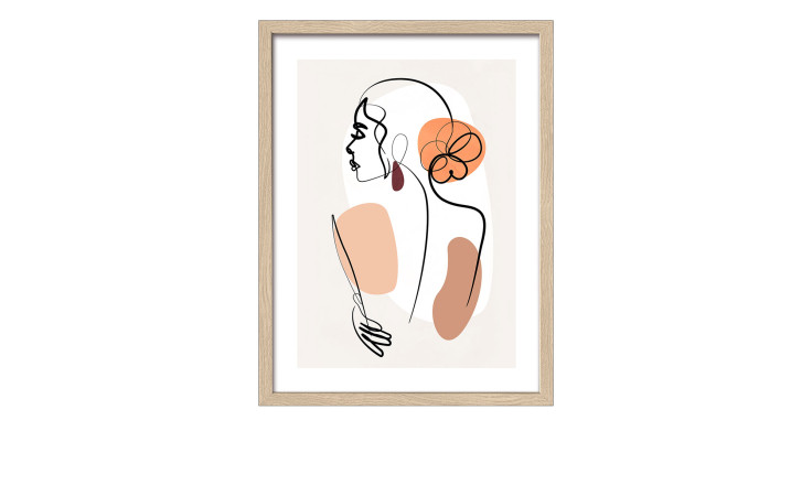 Rahmenbild Line Art Back View 33 x 43 cm