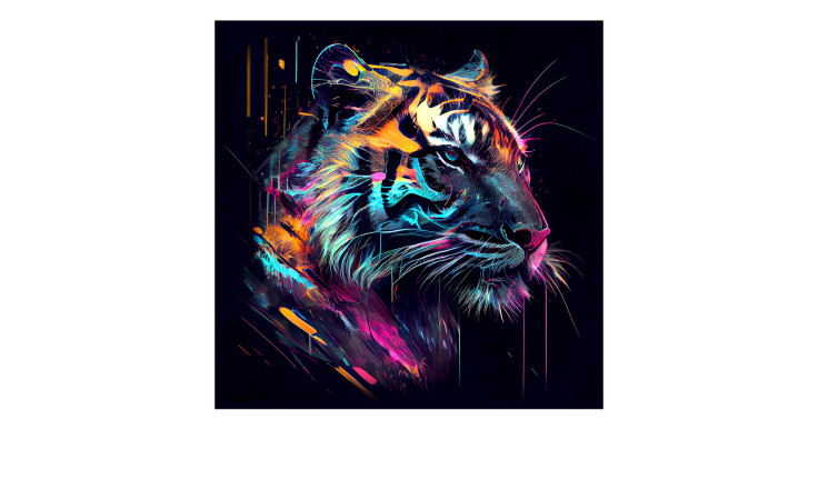 Glasbild Colorful Tiger Head 30 x 30 cm