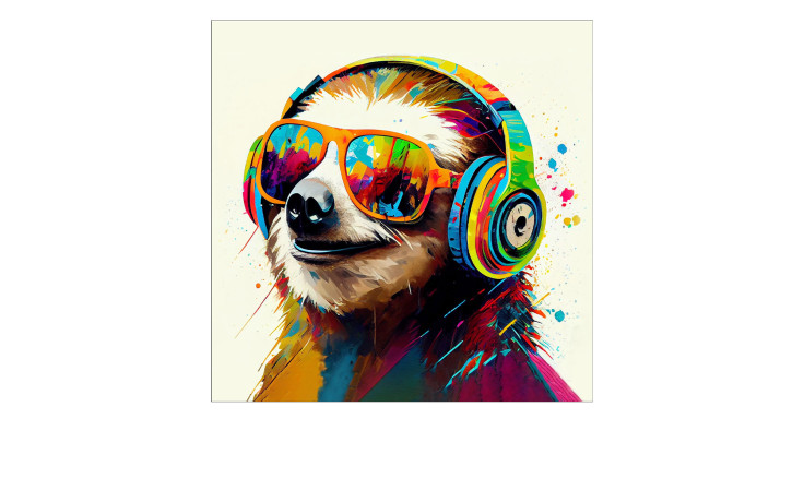 Glasbild Animals with Headphones 30 x 30 cm
