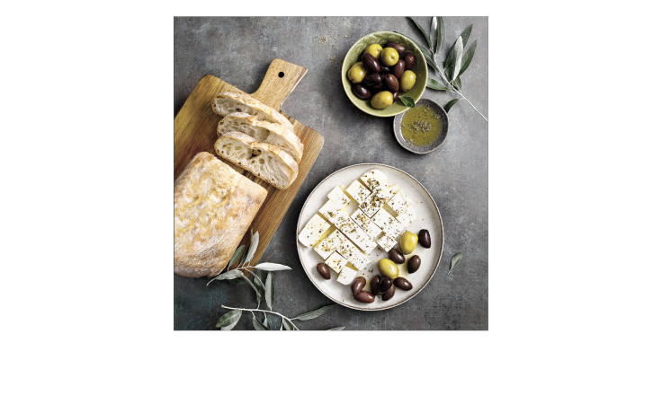 Glasbild Mediterrean Food 30 x 30 cm