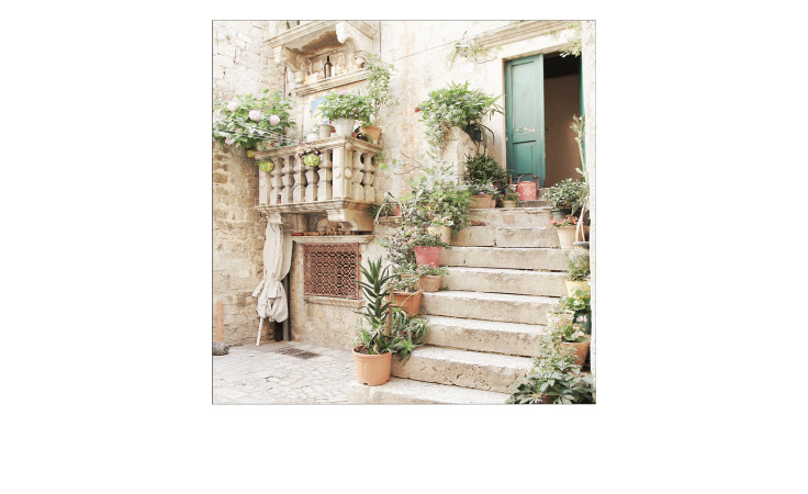 Glasbild Mediterranean House 30 x 30 cm