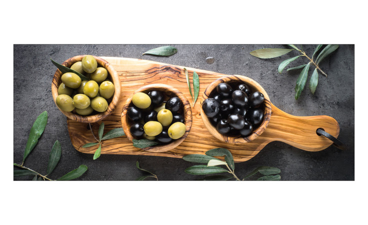Glasbild Mediterrean Food 30 x 80 cm