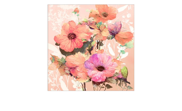 Glasbild Watercolor Flowers 50 x 50 cm