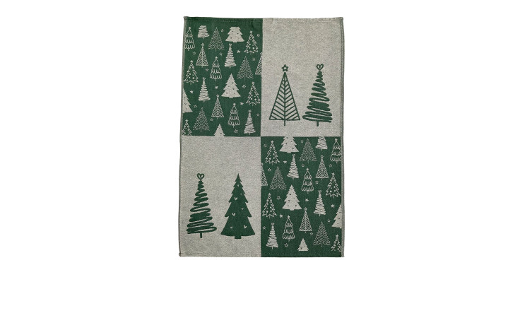 Geschirrtuch 50 x 70 cm in grün mit weihnachtlichen Motiven.