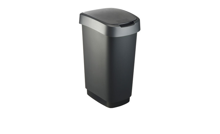 Schwingeimer Twist 50 l aus dunkelsilbernen Kunststoff.