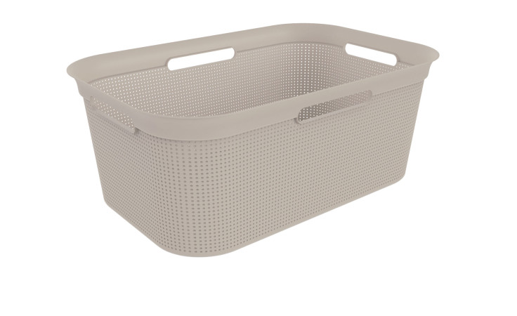 Wäschekorb Brisen 41 l aus Kunststoff in braun.