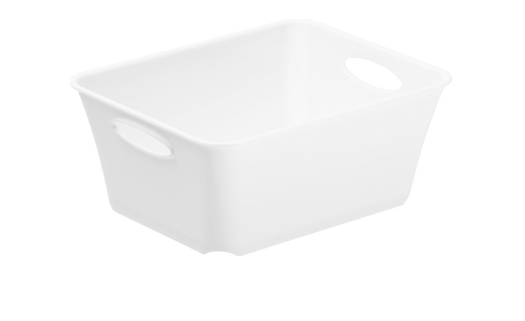 Aufbewahrungsbox Living aus weißem Kunststoff.