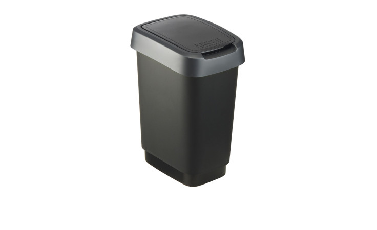 Swingeimer Twist 10 l aus schwarzem Kunststoff.