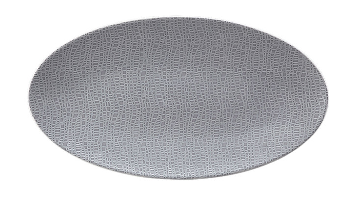 Servierplatte Life 33 cm aus grauem Porzellan.