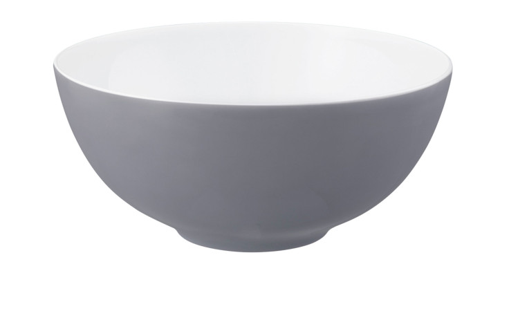 Schüssel Life 21,2 cm aus Porzellan in grau und weiß.