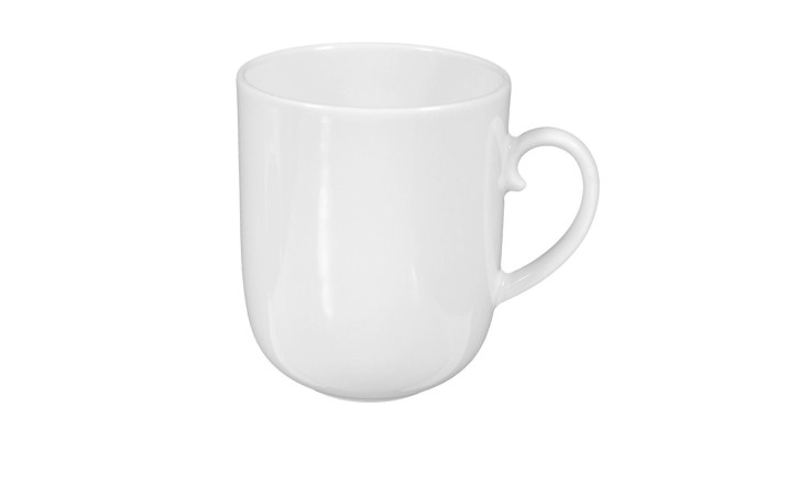 Henkelbecher Rondo/Liane 270 ml aus weißem Porzellan.