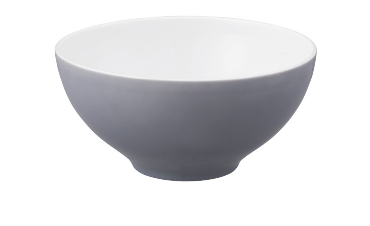 Schüssel Life 15,5 cm aus Porzellan in weiß und grau.