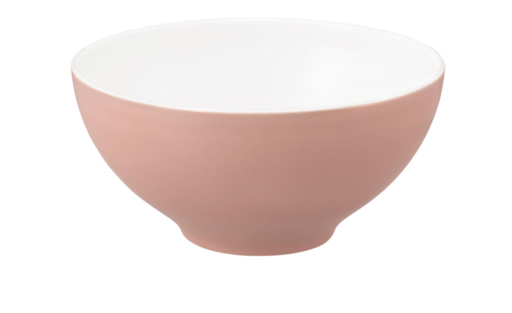 Schüssel Life 15,5 cm aus Porzellan in rosa und weiß.