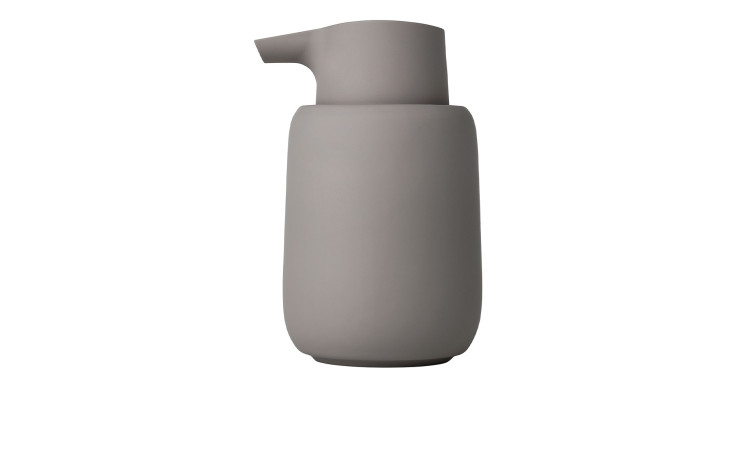 Seifenspender Sono 250 ml aus Keramik, Kunststoff und Silikon in braun / grau.