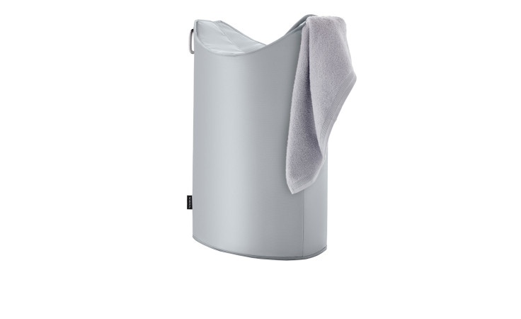 Wäschesammler Frisco 68 cm aus Aluminium der Bezug ist aus Synthetikfaser in grau.