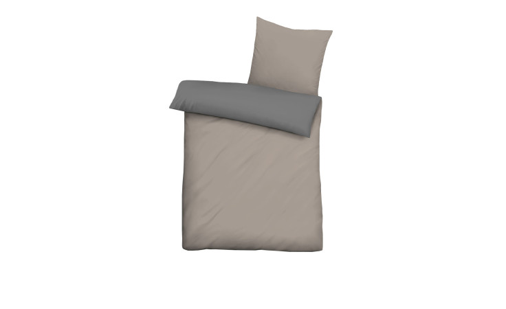 Bettwäsche Biberna mit dem Maß von 155 x 220 und mit der Fabre Beige und Grau.