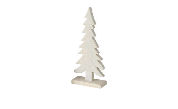 Tannenbaum 24 cm aus Kiefernholz in Creme.