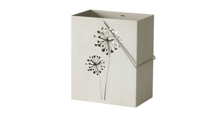 Windlicht Yves 28 cm in beige aus Eisen