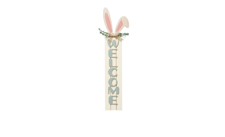 Schild Welcome 15 x 60 cm mit Hasen-Ohren