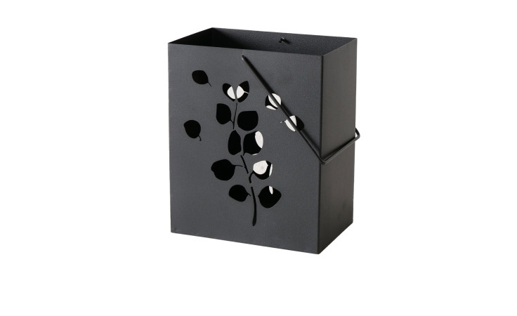 Windlicht Calypso 31 cm in schwarz aus Eisen
