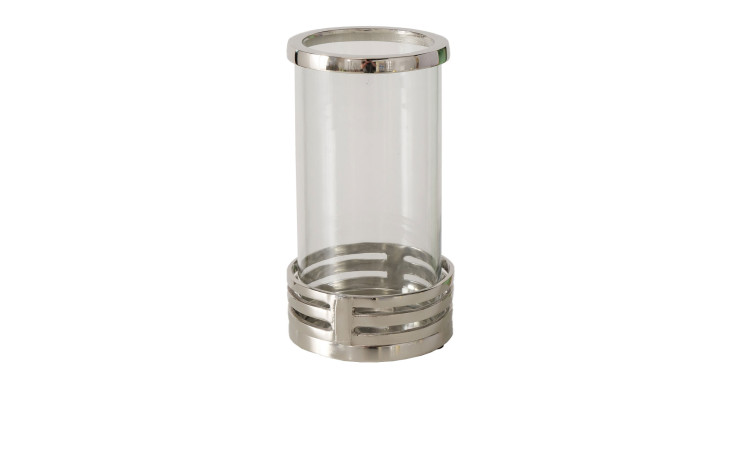 Windlicht Teggio 25,5 cm aus Glas und Aluminium