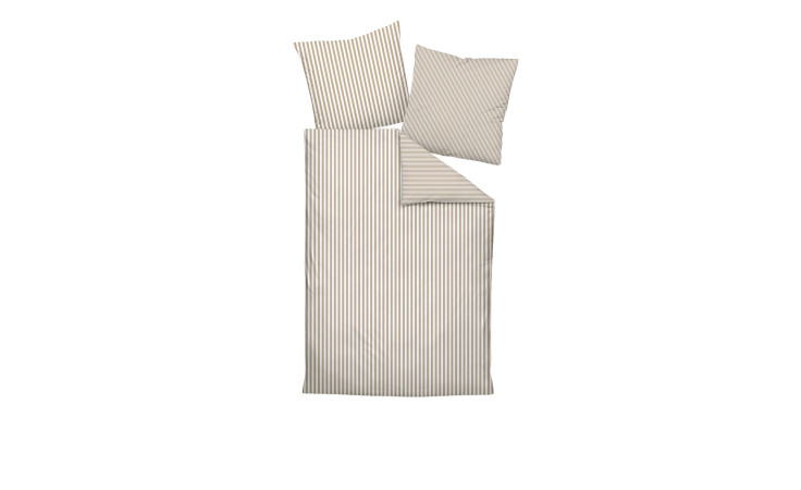 Mako-Satin Bettwäsche Modernclassic in der Göße 135 x 200 cm un in der Farbausführung beige