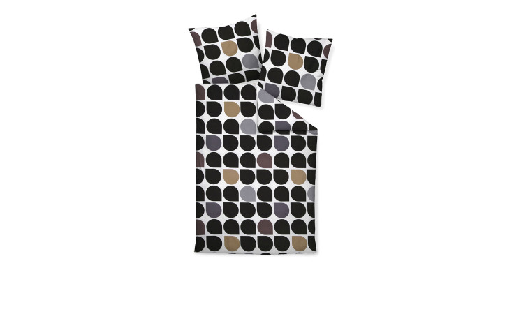 Satin-Bettwäsche 135 x 200 cm Schwarz Platin
