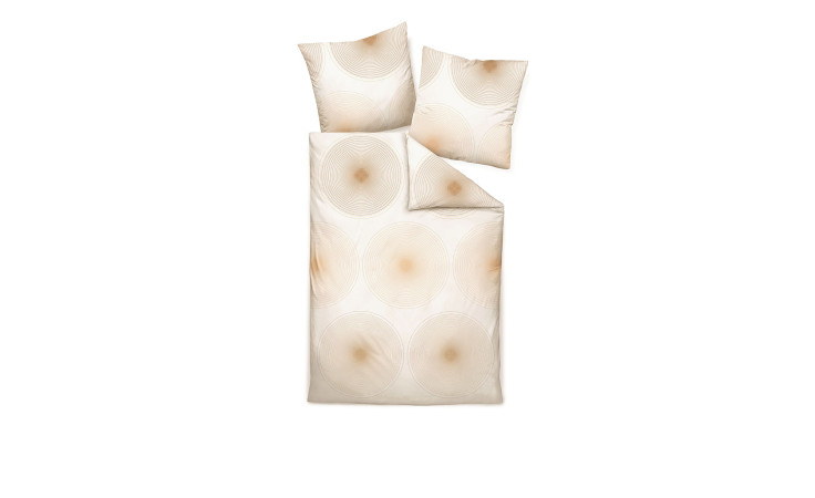 Satin-Bettwäsche 135 x 200 Beige/Koralle