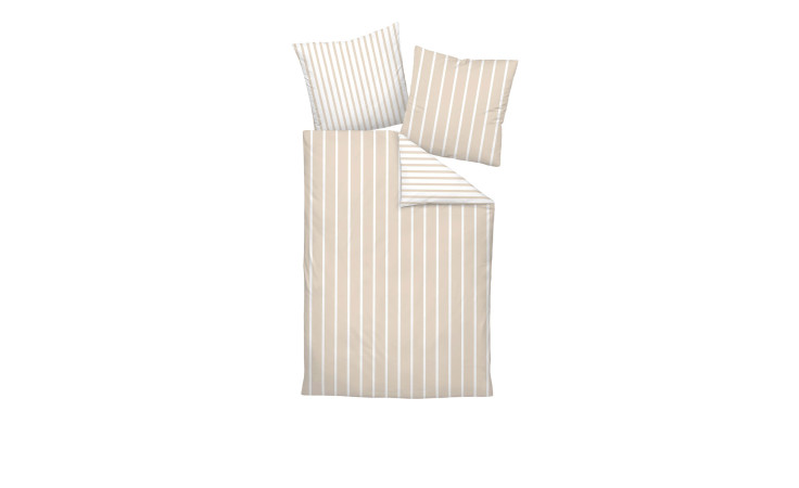 Satin-Bettwäsche 155 x 220 cm Beige 