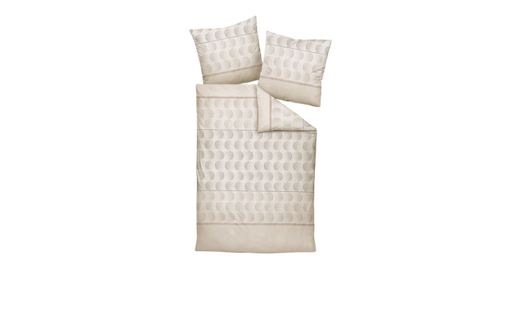 Biber Bettwäsche 155 x 220 cm Beige Rauchperle