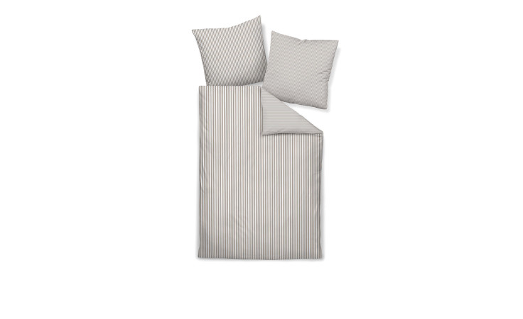Mako-Satin Bettwäsche Modernclassic in der Größe 135 x 200 cm und in der Farbausfürhung beige, braun, gestreift