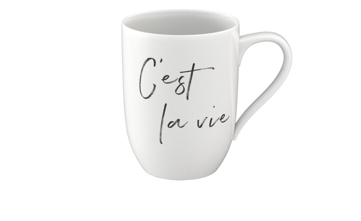 Becher C'est la vie 340 ml in weiß