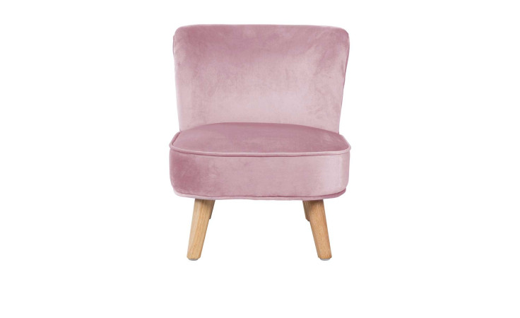 Kindersessel Lil Sofa mit Samtstoff in rosa/mauve, Frontansicht