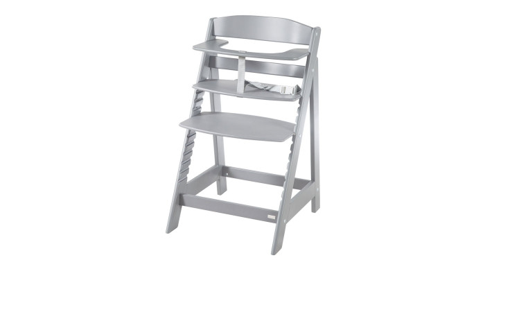 Treppenhochstuhl Sit up Flex in Taupe aus Holz.