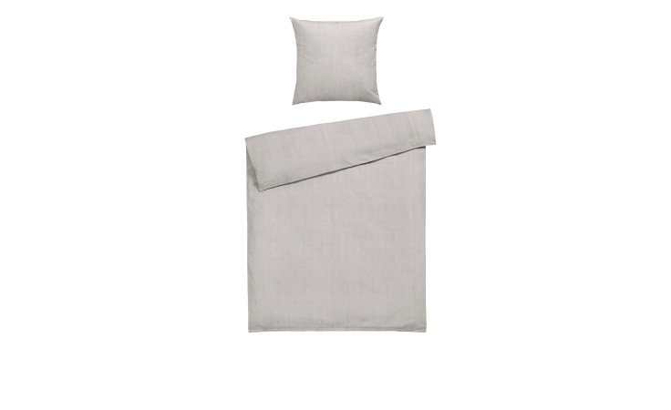 Satin-Bettwäsche 155 x 220 cm in beige.