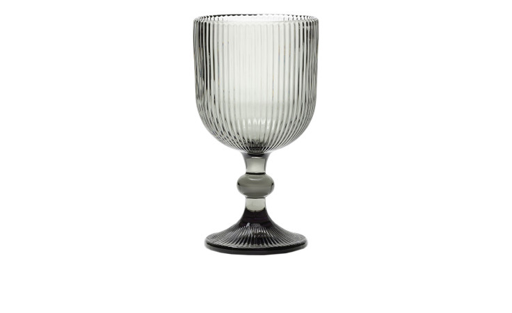 Weinglas 370 ml in grau geriffelt.
