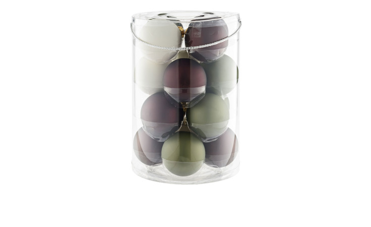 Glas-Christbaumkugel-Set 8 cm 16-tlg.