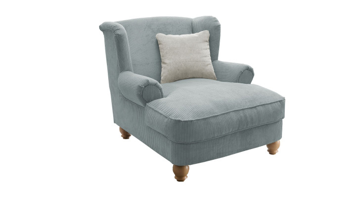 Loveseat-Sessel Bordeaux in der Farbe aqua mit einem Kissen in silber